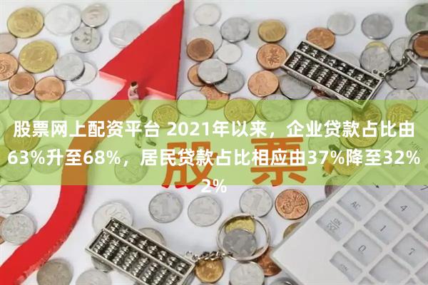 股票网上配资平台 2021年以来，企业贷款占比由63%升至68%，居民贷款占比相应由37%降至32%