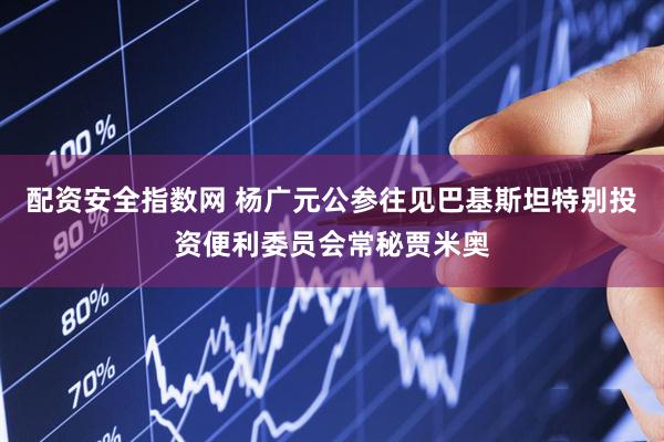 配资安全指数网 杨广元公参往见巴基斯坦特别投资便利委员会常秘贾米奥